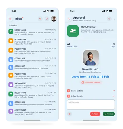 Workflow Leave approval in Vision Ai